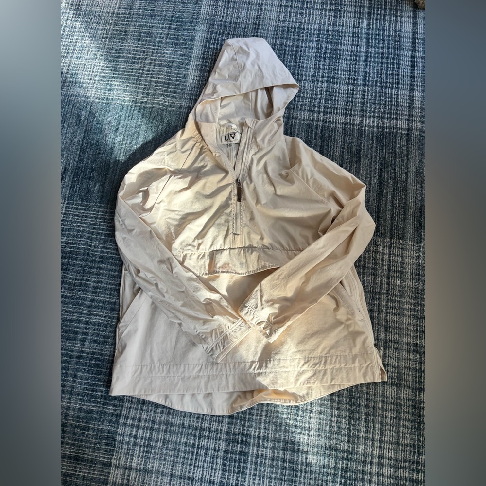 Liv 1X Light Beige Hooded Anorak Pullover